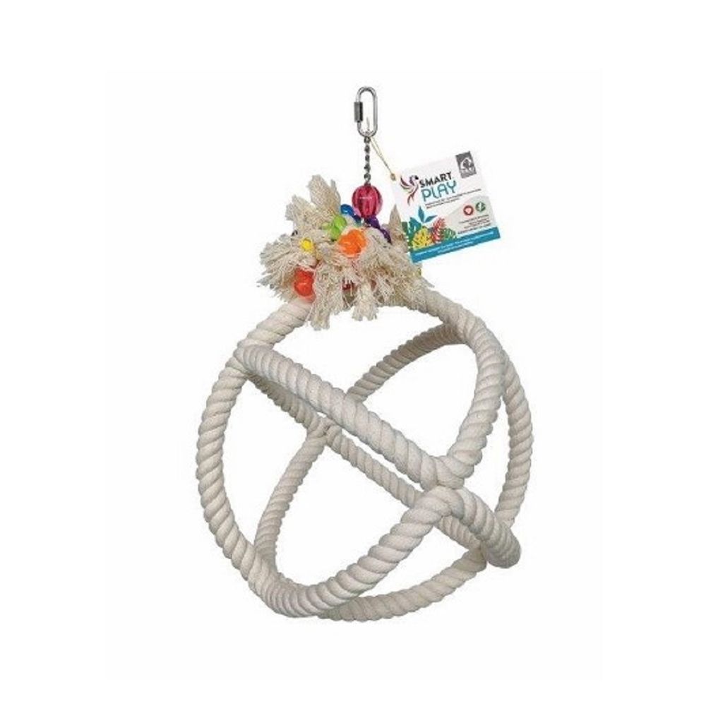 Hari Rope HARI Smart Play Rope Orbiter Perch ‘n Swing Bird Toy - Medium - White